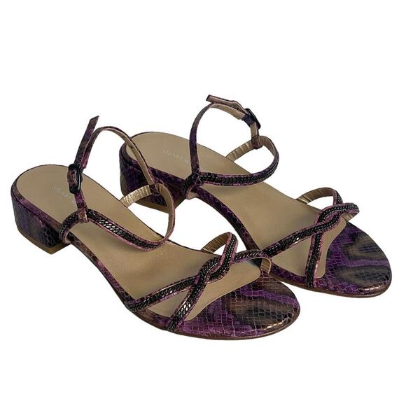 STUART WEITZMAN  Strappy Purple Python Sandals - Picture 1 of 9